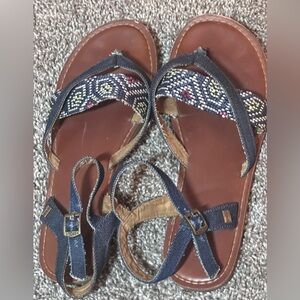 Tom’s Denim and beaded Women's Sandals Size 7